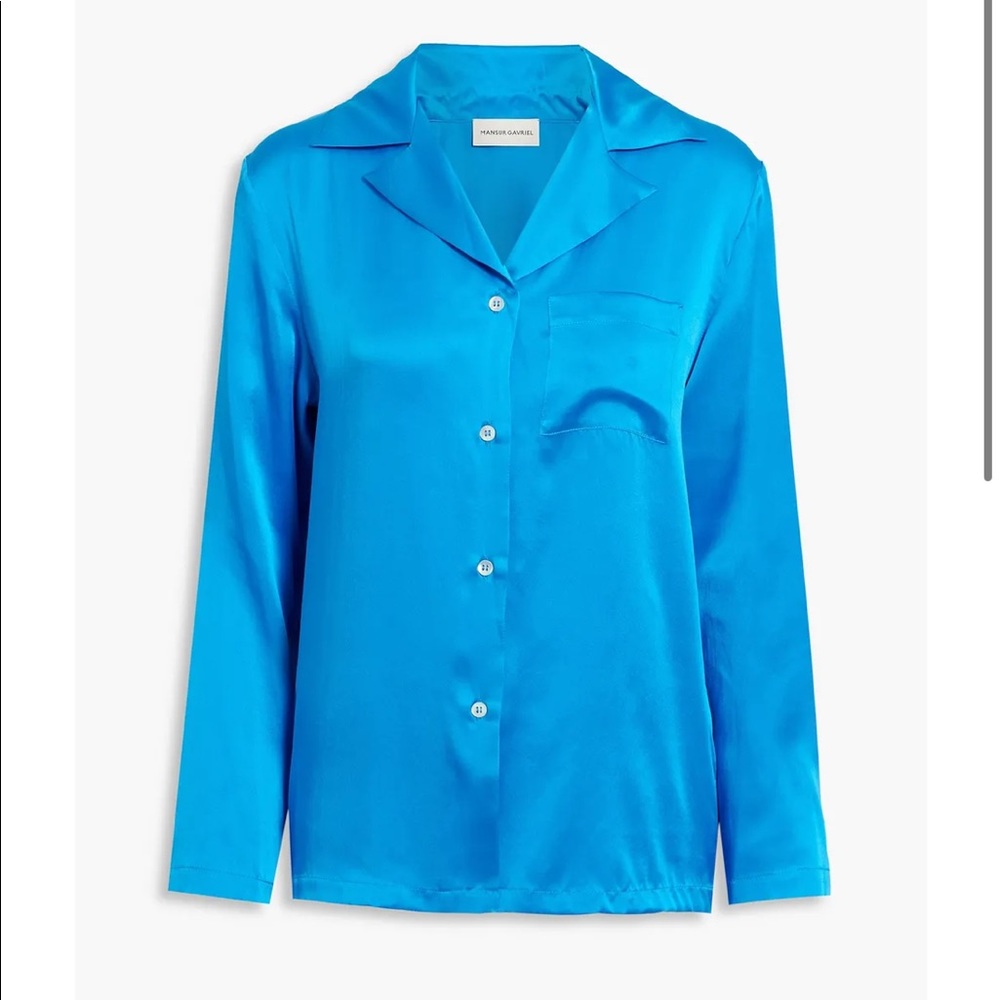 Mansur Gavriel Silk Azure Shirt